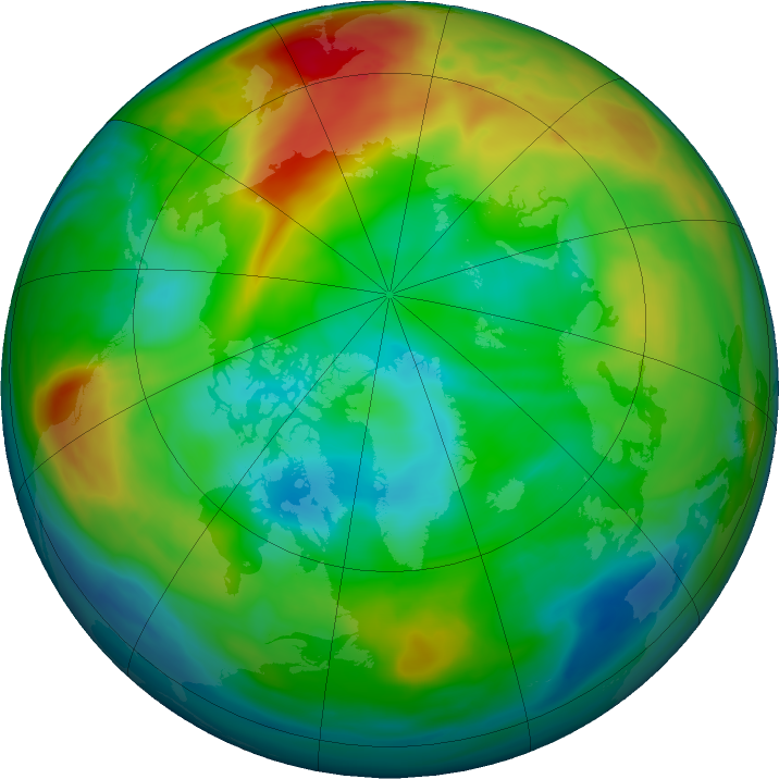 Arctic ozone map for 26 December 2021